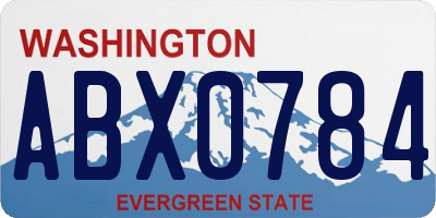 WA license plate ABX0784