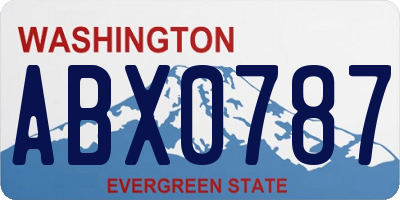 WA license plate ABX0787
