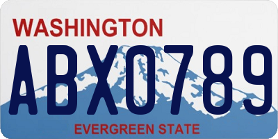 WA license plate ABX0789