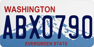 WA license plate ABX0790