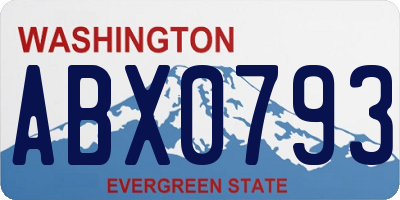 WA license plate ABX0793