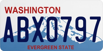 WA license plate ABX0797