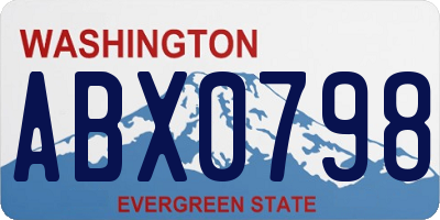 WA license plate ABX0798