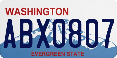 WA license plate ABX0807
