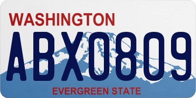 WA license plate ABX0809