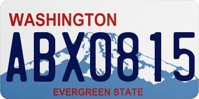 WA license plate ABX0815