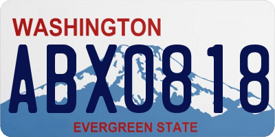 WA license plate ABX0818