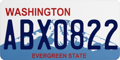 WA license plate ABX0822