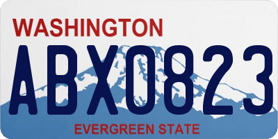 WA license plate ABX0823