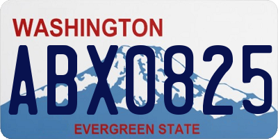 WA license plate ABX0825