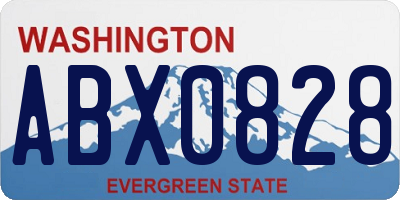 WA license plate ABX0828