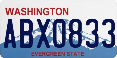 WA license plate ABX0833