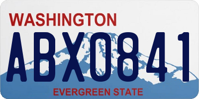 WA license plate ABX0841