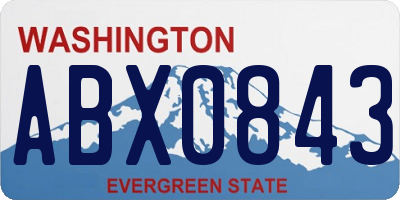 WA license plate ABX0843