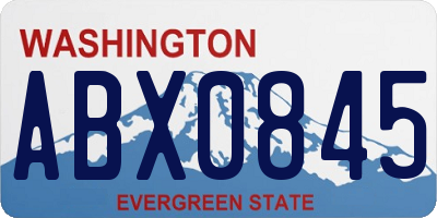 WA license plate ABX0845