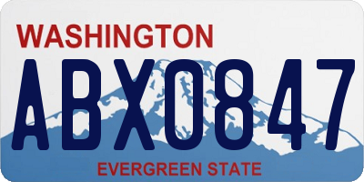 WA license plate ABX0847