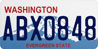 WA license plate ABX0848