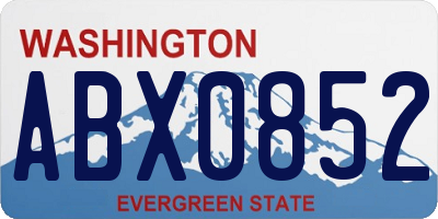 WA license plate ABX0852
