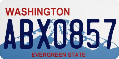 WA license plate ABX0857