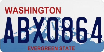 WA license plate ABX0864