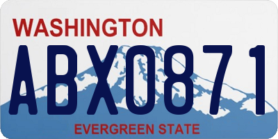 WA license plate ABX0871