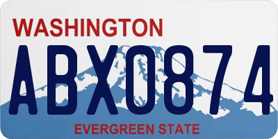 WA license plate ABX0874