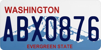 WA license plate ABX0876
