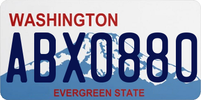 WA license plate ABX0880
