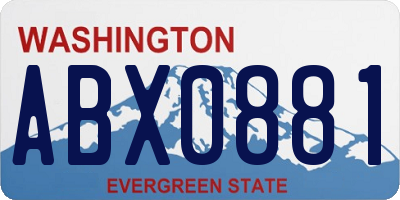 WA license plate ABX0881