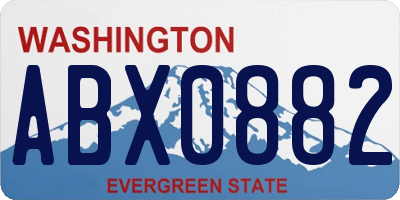 WA license plate ABX0882