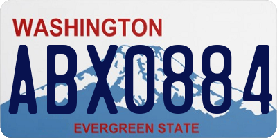 WA license plate ABX0884