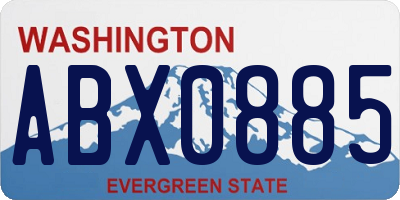 WA license plate ABX0885