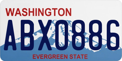 WA license plate ABX0886