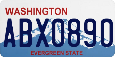 WA license plate ABX0890