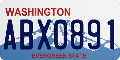 WA license plate ABX0891