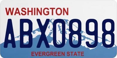 WA license plate ABX0898