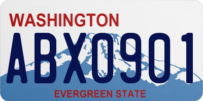 WA license plate ABX0901
