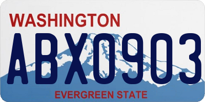 WA license plate ABX0903