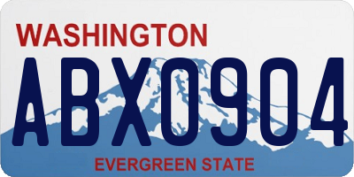 WA license plate ABX0904