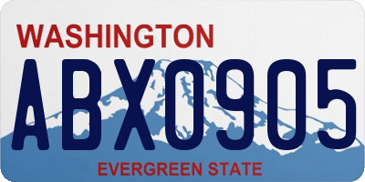 WA license plate ABX0905