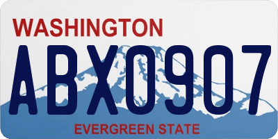 WA license plate ABX0907