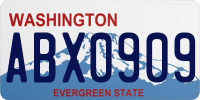 WA license plate ABX0909