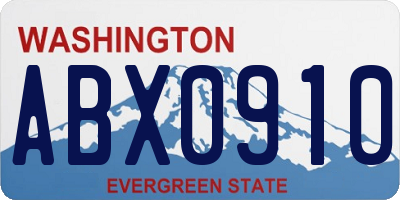 WA license plate ABX0910
