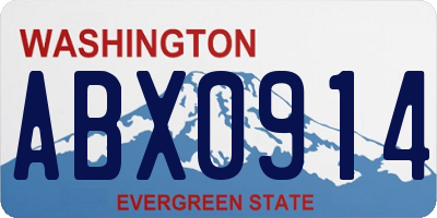 WA license plate ABX0914