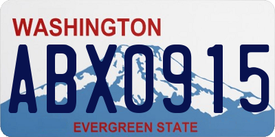 WA license plate ABX0915