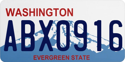 WA license plate ABX0916
