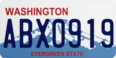 WA license plate ABX0919