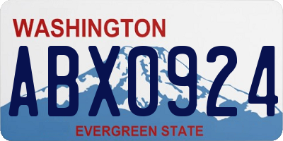 WA license plate ABX0924