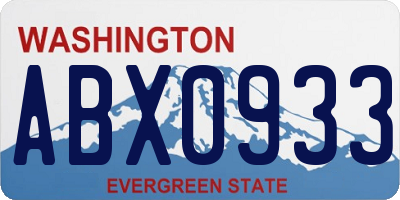 WA license plate ABX0933