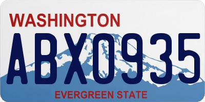 WA license plate ABX0935